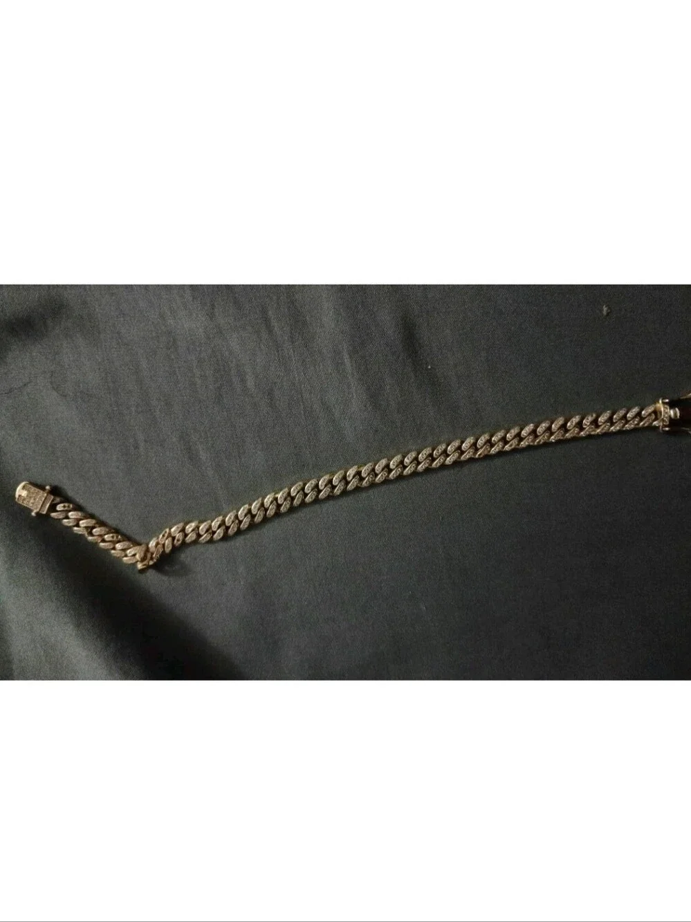 silver bracelet Gold Tone Lab Diamonds mens Sterling 925